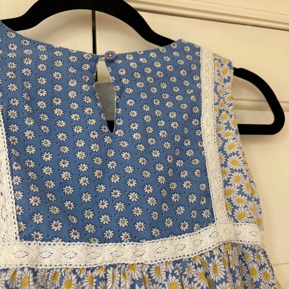 Mini Boden Floaty Hotchpotch Patchwork Floral Blue Dress Size Large 9-10 Years - Picture 12 of 15